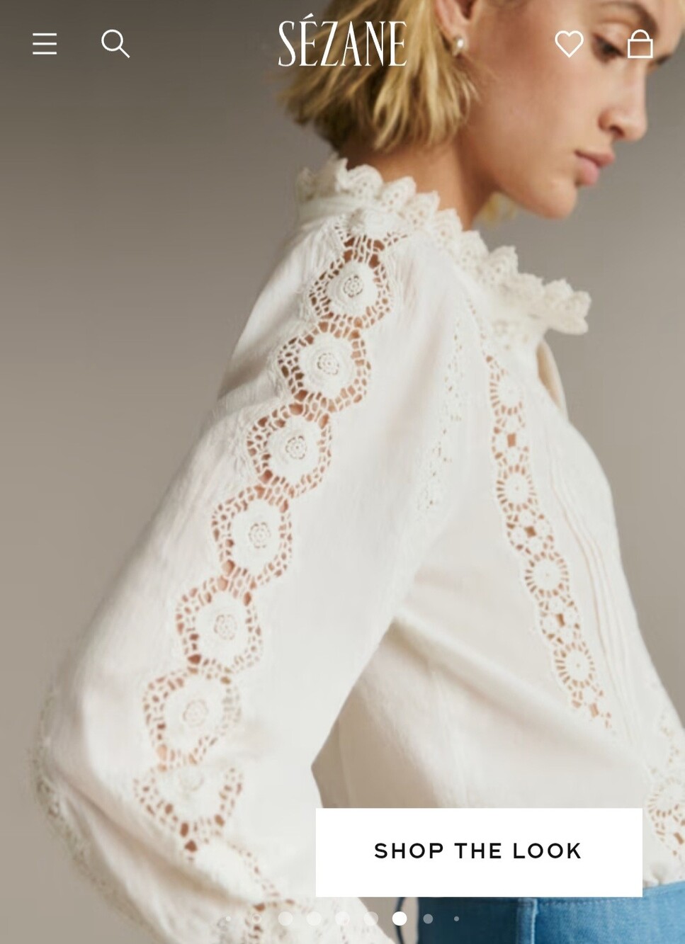 Sezane Rym Shirt In Ecru - Picture 3 of 11